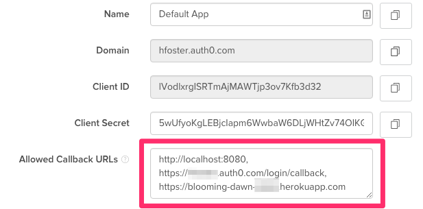 Callback urls