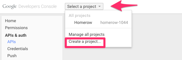 Create new project