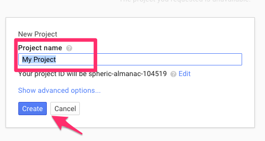 Create new project