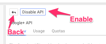 Enable Google+, go back