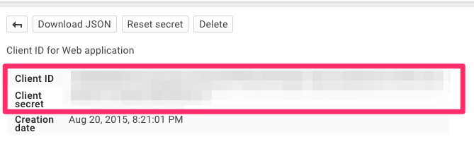 Google+ Client Id and Secret