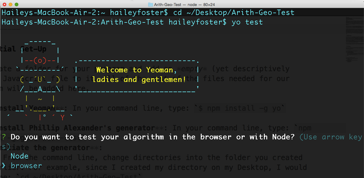 Generator Welcome Screen